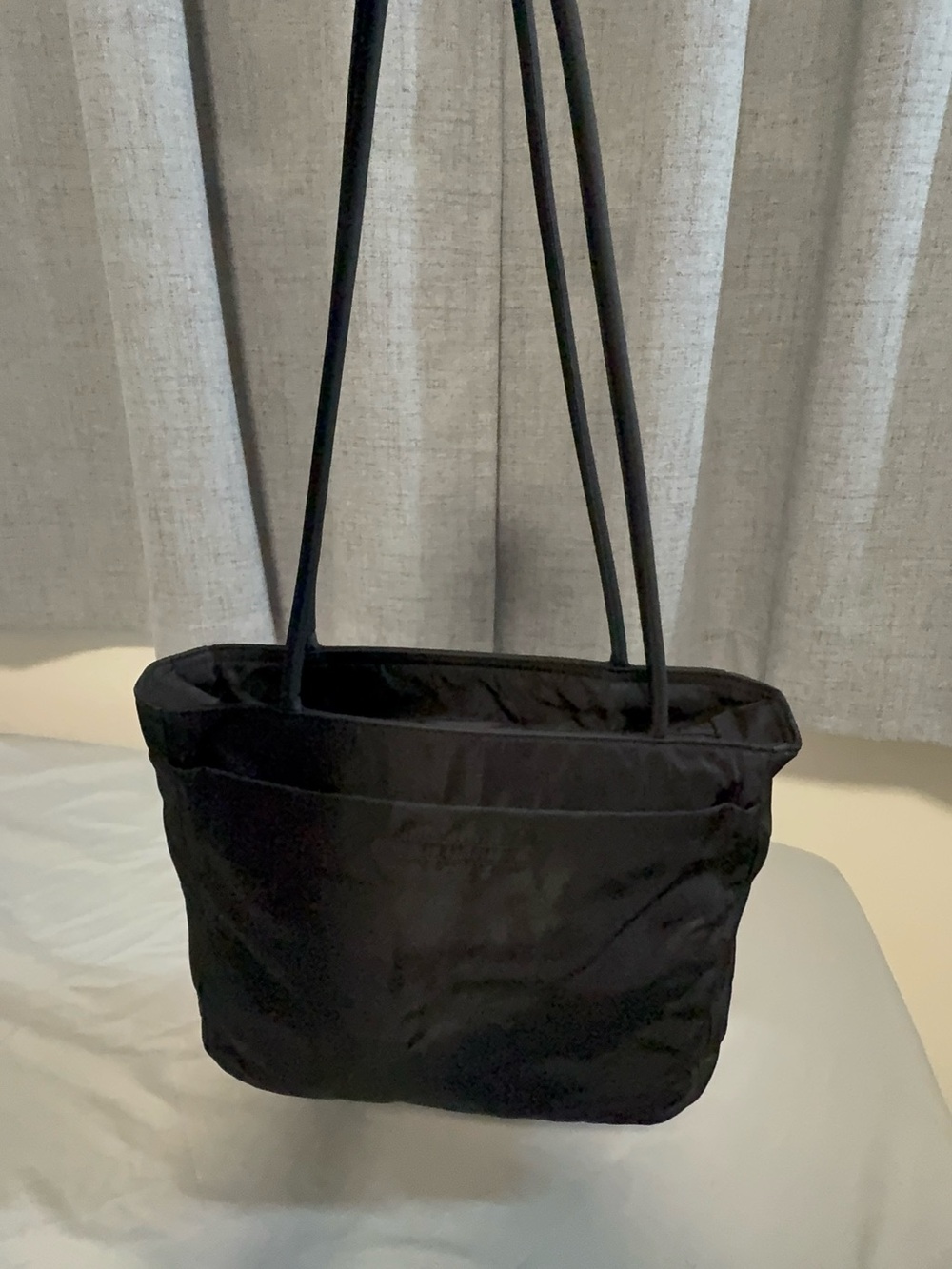 Prada Black Nylon Shoulder Tote with Double Straps